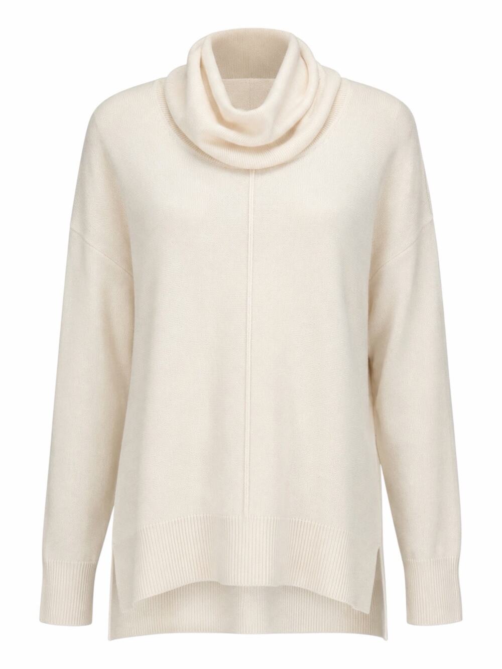 Vince Seamed Cowl Neck Wool Cashmere Sweater Ivory Boxy Size XXS